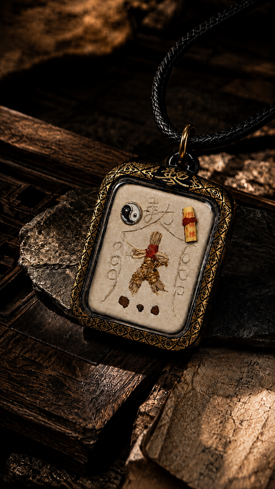 Framed symbolic talisman pendant